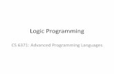 Logic Programming - The University of Texas at Dallashamlen/cs6371sp14/lecture21.pdf · • One Prolog programming assignment (given next time) • Two installation options – Use