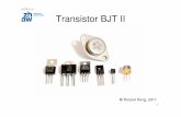 Transistor BJT II - home.zhaw.ch · 4 Unstabile Bias-Einstellung Serie-Widerstand in Basis, ohne RE: IB ≠ 0 Annahme ist hier notwendig ! IB = (5 - 0.7) / R B IC = β IB Nachteil: