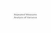 Repeated Measures Analysis of Variance · Assumptions of repeated measures ANOVA 3. Sphericity: Compound Symmetry Condition One Two ThreeFour One S 1 2 S 12 S 13 S 14 Two S 21 S 2