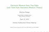 Harmonic Measure from Two Sides (and Tools from Geometric ...badger/talk/simons2012.pdf · Harmonic Measure from Two Sides (and Tools from Geometric Measure Theory) Matthew Badger