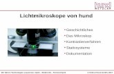 Lichtmikroskope von hund · Wir führen Technologien zusammen. Optik –Elektronik –Feinmechanik © Helmut Hund GmbH, 2017 Lichtmikroskope von hund •Geschichtliches •Das Mikroskop
