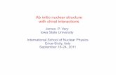 Ab initio nuclear structure with chiral · PDF fileAb initio nuclear structure with chiral interactions James P. Vary Iowa State University International School of Nuclear Physics