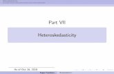 Part VII Heteroskedasticity - Vaasan yliopistolipas.uwasa.fi/~sjp/Teaching/ecm/lectures/ecmc7.pdf · When x-variables include dummy-variables, be aware of the dummy-variable trap