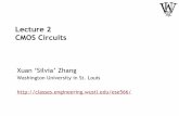 Lecture 2 CMOS Circuits - Washington University in St. Louis · Quantitative CMOS Model • Threshold Voltage • I-V Curve – linear/triode – saturation • Parasitic Capacitance