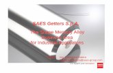 The Shape Memory Alloy Business Area for Industrial ... · Business Area for Industrial Applicatons SAES Getters S.p.A. Contact: Ing. Francesco Butera francesco_butera@saes-group.com.
