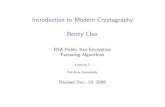 Introduction to Modern Cryptography Benny Chortau- fileIntroduction to Modern Cryptography Benny ChorRSA Public Key Encryption Factoring Algorithms Integer Multiplication & Factoring