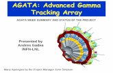 AGATA: Advanced Gamma Tracking · PDF fileAGATA: Advanced Gamma Tracking Array Presented by Andres Gadea INFN-LNL AGATA WEEK SUMMARY AND STATUS OF THE PROJECT Many Apologies by the