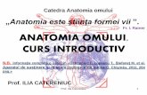 Fr. I. Rainer ANATOMIA OMULUI. CURS INTRODUCTIV · embriologia – ştiinţa despre dezvoltarea embrionar ... acrania (absenţa craniului), acardia (absenţa inimii) etc. Prof. Ilia