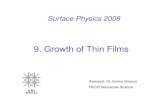 9. Growth of Thin Films - unibas.ch · 9. Growth of Thin Films Assistant: Dr. Enrico Gnecco NCCR Nanoscale Science Surface Physics 2008