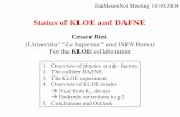 Status of KLOE and DAFNE - roma1.infn.itbini/etamesonnet.pdf · W (MeV) pφ (MeV) xV (cm) zV (cm) Run Number These variables are used in the data reconstruction procedure and to provide