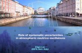 ν Role of systematic uncertainties ν in atmospheric ...indico.ictp.it/event/8312/session/89/contribution/542/material/slides/0.pdf · Role of systematic uncertainties in atmospheric