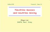Neutrino masses and neutrino mixing - Neutrino masses and neutrino mixing Eligio Lisi INFN, Bari, Italy