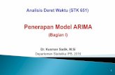 Penerapan Model ARIMA - ADW/06 - ADW S2...data contoh untuk mengidentifikasi nilai p , d , dan q . 2. Pendugaan parameter model ARIMA( p , d , q ) yang diidentifikasi, yaitu penduga