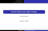 Proof Theory and Type Theory - ANU College of Engineering ...users.cecs.anu.edu.au/~linda/Lambda.pdf · Curry-Howard Isomorphism • There is a correspondence betweeen • Proofs