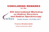 XIII International Workshop on Hadron Structure and Hadron ... · Franco Bradamante It took us 10 years, 2002 - 2012, but this programme has been fulfilled spin structure of the nucleons,