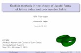 Explicit methods in the theory of Jacobi forms of lattice ... · Explicit methods in the theory of Jacobi forms of lattice index and over number elds Nils Skoruppa Universit at Siegen