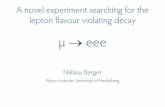 A novel experiment searching for the lepton flavour ...nberger/teaching/ws11/Mu3e.pdf · A novel experiment searching for the lepton flavour violating decay μ → eee Niklaus Berger