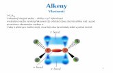 Prezentace aplikace PowerPoint - Katedra1 Alkeny Vlastnosti C n H 2n obsahují dvojné vazby – uhlíky v sp2 hybridizaci násobná vazba vzniká překryvem 2p orbitalů obou atomů