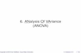 6. ANalysis Of VAriance (ANOVA) · 2019-10-29 · What do these ANOVA F statistics test? 1st line:Does a linear mean function ﬁt the data signiﬁcantly better than a constant mean