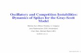 Oscillatory and Competition Instabilities: Dynamics of ...ward/papers/nonwaves.pdf · Dynamic Instabilities (or Bifurcations) occur on a bounded domain if stability boundaries are