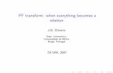 PF transform: when everything becomes a relationjno/mfes/0708/pftrel.pdf · PF transform: when everything becomes a relation J.N. Oliveira Dept. Informa´tica, Universidade do Minho