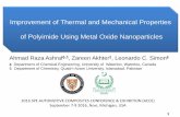 Improvement of Thermal and Mechanical Properties …Improvement of Thermal and Mechanical Properties of Polyimide Using Metal Oxide Nanoparticles Ahmad Raza Ashraf ϕ, , Zareen Akhter
