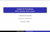 MATH 464/506, Real Analysis J. Robert Buchananbanach.millersville.edu/~bob/math464/limitsfunctions/main.pdf · Limits of Functions MATH 464/506, Real Analysis J. Robert Buchanan Department