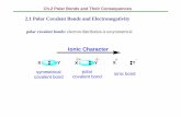 polar covalent bonds: electron distribution is · PDF file Ch.2 Polar Bonds and Their Consequences polar covalent bonds: electron distribution is unsymmetrical Ionic Character XYXYXY