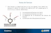 Estática - Dr. Ing. Juan M. Rodríguez · PDF file Suma de fuerzas 1. La resultante de fuerzas en el eje X 2. La resultante de fuerzas en el eje Y 3. La Magnitud de la Resultante