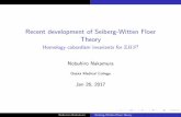 Recent development of Seiberg-Witten Floer Theoryshimizu/Nakamura_f.pdf · 2017-02-01 · Recent development of Seiberg-Witten Floer Theory Homology cobordism invariants for ZHS3