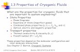 1.3 Properties of Cryogenic Fluids · Phase diagram of common fluid system Phase diagram is a 3D map of the Equation of State for an element or compound. Regions and points of interest