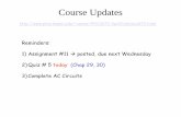 Course Updates - UHM Physics and Astronomyvarner/PHYS272_Spr10/Lectures/PDF_archive/lecture_32.pdfPower in LRC circuit, continued cos() ()φ cos φ 2 1 P ave = P t = VI =V RMS I RMS