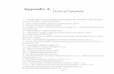 Appendix A List of Symbols · Appendix A List of Symbols The following is a list of symbols used throughout the description of the sticky par-ticle star formation model (see chapter