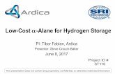 Low-Cost a-Alane for Hydrogen Storageand 2020 hydrogen storage system cost targets for portable low- and medium-power applications. Enables broader applications in consumer electronics