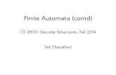 Finite Automata (contd) - Cornell · PDF file 2014-10-23 · Non-deterministic Finite Automaton An NFA accepts a string x if it can get to an accepting state on input x – Think of