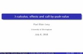 Paul Blain Levy - University of Birminghampbl/mgsfastlam.pdf · Paul Blain Levy (University of Birmingham) -calculus, e ects and call-by-push-value July 6, 2018 4 / 128 Identi ers