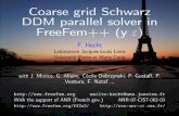 Coarse grid Schwarz DDM parallel solver in FreeFem++ (y+/uploads/Main/FF-Seville... · 2012-04-11 · IntroductionFreeFem++ isasoftwaretosolvenumerically partialdiﬀerentialequations(PDE)inIR2)andinIR3)withﬁnite