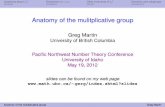 Anatomy of the mulitplicative groupgerg/slides/Moscow-19May12.pdf · Questions about Z n Distribution of !(n) Other invariants of Zn Elements and subgroups Outline 1 What do we want