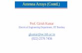Prof. Girish Kumar · 2017-08-04 · Null directions and beam width between first nulls for linear arrays of n isotropic point sources of equal amplitude and spacing Null Direction