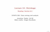 Lecture 14: Shrinkage - Stanford University · Example. TheLasso Lassoregressionof default intheCreditdataset. 20 50 100 200 500 2000 5000 Standardized Coefficients-200 0 100 200