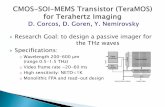 Research Goal: to design a passive imager for the THz waves … · 2018-06-21 · a suspended MOS transistor, thermally isolated by ... A CMOS Low Noise Amplifier with ... rate at