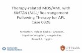 KMT2A MLL) Rearrangement Following Therapy for APL Case ... Therapy-related MDS/AML with KMT2A (MLL) Rearrangement Following Therapy for APL Case 0328 Kenneth N. Holder, Leslie J.