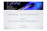 MU5PYN03 - DETECTOR PHYSICS PART 5 SOLID STATE …npac.lal.in2p3.fr/wp-content/uploads/2019/Cours-S1/... · EXERCICE 4.7 • For 1 MeV, 38 000 photons are produced. • Assuming these
