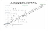 Class 12th CBSE Mathematics Question Paper Solution 2012-13 · Class 12th CBSE Mathematics Question Paper Solution 2012-13 Code No. 65/1 Section A Solution 1: tan 31 N 3 cot 31 N