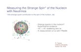 Measuring the Strange Spin* of the Nucleon with …Experiment: Strange quarks in the nucleon - Polarized-lepton DIS (EMC, SMC, SLAC) results indicate that the fraction of proton spin