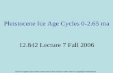 Pleistocene Ice Age Cycles 0-2.65 ma 12.842 Lecture 7 Fall ...dspace.mit.edu/bitstream/handle/1721.1/49517/12-301Fall-2006/NR/rdon... · 12.842 Lecture 7 Fall 2006. ... (G. menardii