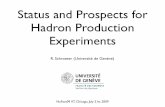 Status and Prospects for Hadron Production ExperimentsMotivations 3 resulting νμ ﬂux @ 550m detector from p(8 GeV/c)+(thick)Be hadron simulation by Dave Schmitz • Neutrino sources