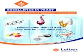 EXCELLENCE IN YEAST - Leiber GmbH · 2020-03-18 · huge in industrial biotechnology, as well as in the field of fermented food and beverages. It is the perfect choice for applications