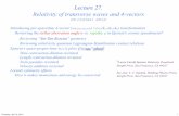 Lecture 27. Relativity of transverse waves and 4- · PDF file 2013-10-17 · Relativity of transverse waves and 4-vectors ... †Lewis Carroll Epstein, Relativity Visualized Insight