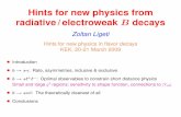 Hints for new physics from radiative/electroweak B decaysligeti/talks/hints.pdfHints for new physics from radiative/electroweak Bdecays Zoltan Ligeti Hints for new physics in ﬂavor